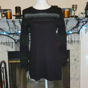 H&M Soft Black Tunic Sweater Women's Small Little Sparkles